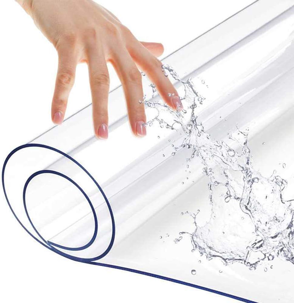 42x96 Inches Clear PVC Table Protector Desk Blotter Mat Vinyl Plastic Tablecloth Wipeable Easy Clean Protective Pad Wooden Furniture Conference Outdoor Tabletop Mat Water& Heat &Dust Resistant 1.5mm
