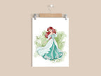 Nistio Princess Nursery Wall Art Prints, Ariel Nursery Poster, Newborn Gift, Cinderella Baby Room Decor For Girls, Princess Cinderella, Rapunzel, Ariel, Belle, Tiana, Jasmine, Set of 8 Prints, 8x10