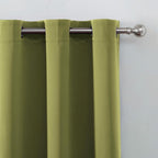 LEMOMO Blackout Curtains 66 x 72 Inch Long Olive Green Curtains Set of 2 Panels - Image 6