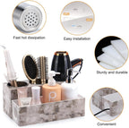 Hot Hair Styling Tool Organizer with 3 Stainless Steel Cups, Marble