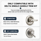 Replacement for Delta 13/14 Series Shower Trim Kit, Compatible with Delta R10000 Tub Shower Faucet Set, Brushed Gold Shower Head and Handle Set,Champagne Bronze (Cartridge and Valve Not Included)
