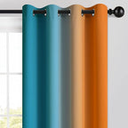 Yakamok Ombre Blue and Orange Curtains - Image 3