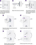 VCELINK in-Wall Cable Management Kit, Fits 4 Low-Voltage Cables, 4-Pack