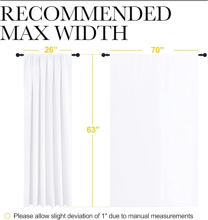 NICETOWN White Curtains, 50% Light Blocking Curtain Panels - Image 7