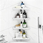 Shower Caddy Storage, Triangle Corner Shelf with Adhesive Hooks