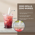 110 Pack 16 oz Clear Plastic Cups with Lids and Straws