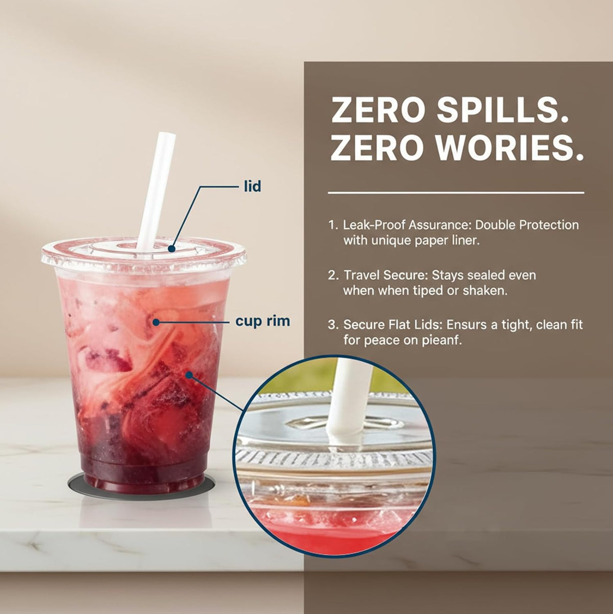 110 Pack 16 oz Clear Plastic Cups with Lids and Straws