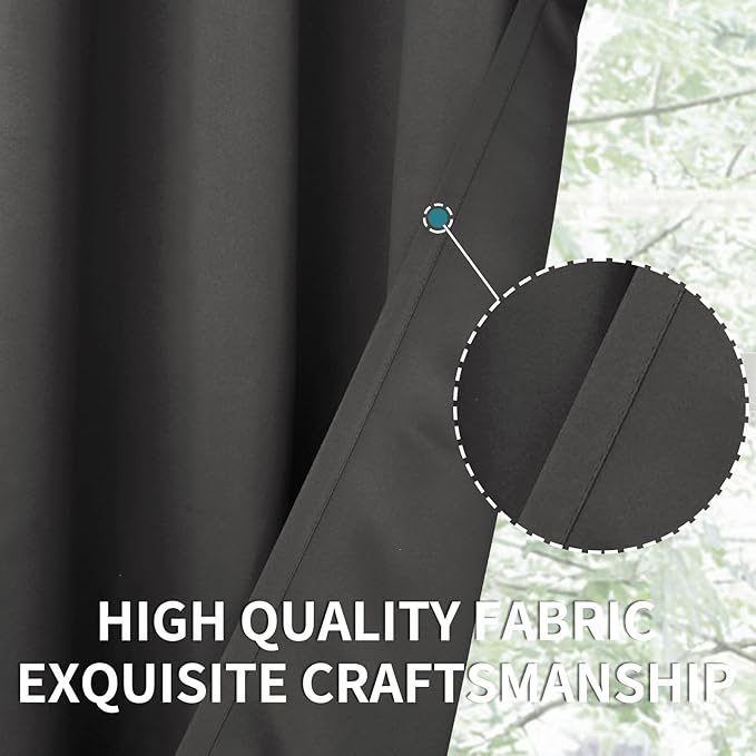 BGment Blackout Curtains 54 Inch Length 2 Panels Set, Dark Grey Room Darkening - Image 7