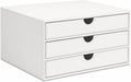Document Organizer, 3-Drawer File Cabinet Document Storage Box, Office Desktop Filing Organizer, White