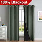 NICETOWN Dark Mallard Blackout Curtains 84 inches Long, Full Light Blocking - Image 2