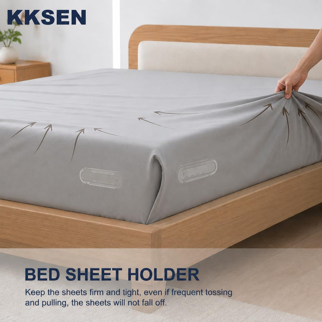 Bed Sheet Holders for Corners, 4Pcs Heavy Duty Fitted Sheet Grippers
