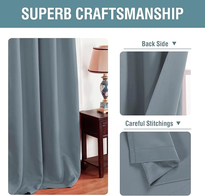 H.VERSAILTEX Blackout Curtains for Bedroom 84 Inches Thermal Insulated Room - Image 3