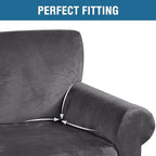 H.VERSAILTEX Stretch Velvet Armchair Cover Couch Covers 1 Cushion Chair - Image 4