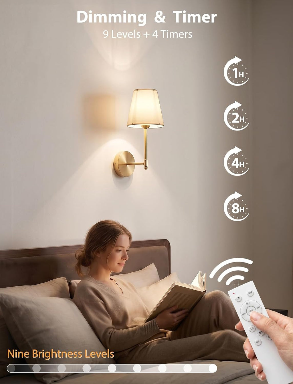 Wall Sconces Set of Two Rechargeable Cordless Wall Decor with Magnetic Bulb