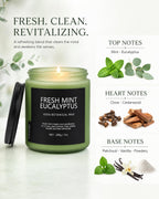 Fresh Mint Eucalyptus Scented Candle, 7oz Soy Wax