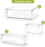 10 Pack Refrigerator Pantry Organizer Bins with Lids, Fridge Organizer Bins