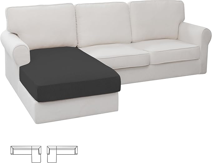 Easy-Going Stretch Sectional Couch Covers 1 Piece Chaise Lounge Slipcover L by Easy-Going