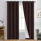 Yakamok 100% Blackout Curtain Panels 84 inches Cold and Light Blocking Drapes by Yakamok