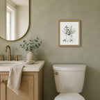 Eucalyptus Bathroom Wall Decor, Wood Framed Botanical Wall Art 8x10 Inch