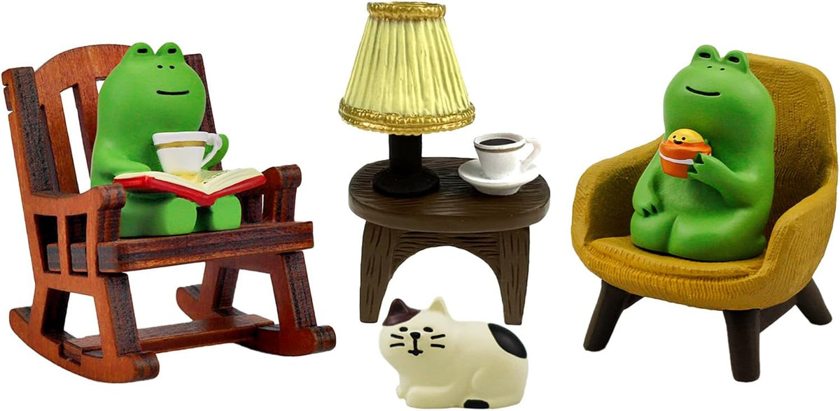 Refintural Miniature Frog Figurines Statue, Adorable Frog Collectibles for Desk and Bedroom Decor, Perfect Indoor Home Decorations and Gifts Set