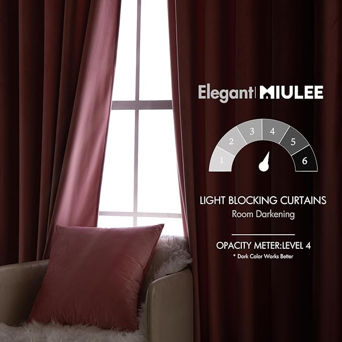 MIULEE Velvet Curtains 84 inches 2 Panels - Image 5