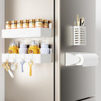 Magnetic Spice Rack for Refrigerator White, 4 Pack