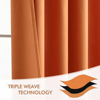 MIULEE Orange Back Tab Blackout Curtains 90 Inch Long 2 Panels Set - Image 7