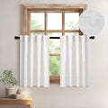 MIULEE White Curtains 36 Inch Length 2 Panels, Soft Thick Linen Textured Semi by MIULEE