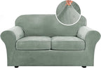 H.VERSAILTEX Real Velvet Plush 3 Piece Stretch Sofa Covers Couch Covers by HVERSAILTEX