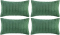 Fancy Homi Set of 4 Green Lumbar Rectangle Decorative Throw Pillow Covers 16x24 by Fancy+Homi