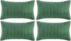 Fancy Homi Set of 4 Green Lumbar Rectangle Decorative Throw Pillow Covers 16x24 by Fancy+Homi