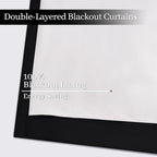 Yakamok 100% Blackout Curtains Black Room Darkening Thermal Insulated Window - Image 4