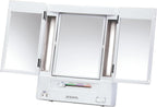 JERDON Lighted Makeup Mirror with 5X Magnification - White - JGL9W