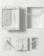 in-Wall TV Cable Management Kit, 9.8FT Recessed Dual AC Outlet Box w/Brush