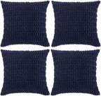 Fancy Homi 4 Packs Navy Blue Decorative Throw Pillow Covers 14x14 Inch by Fancy+Homi