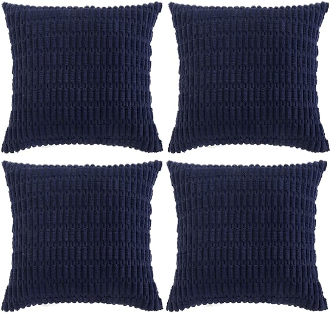 Fancy Homi 4 Packs Navy Blue Decorative Throw Pillow Covers 26x26 Inch by Fancy+Homi