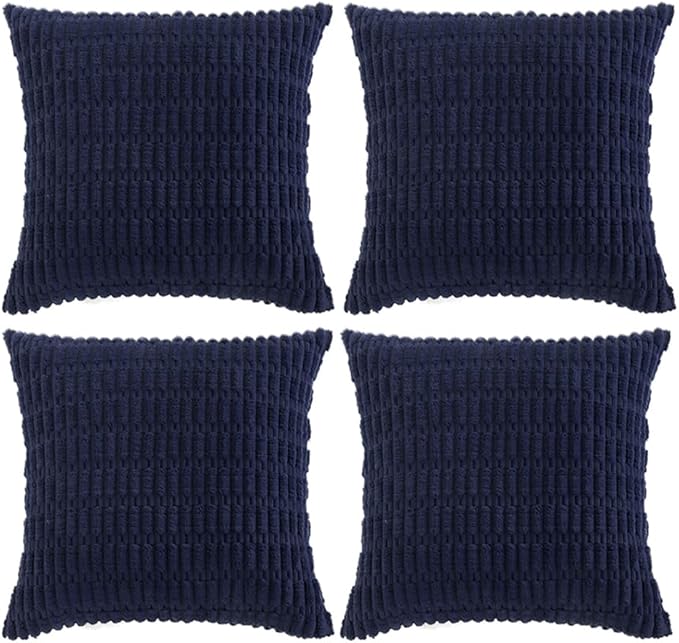 Fancy Homi 4 Packs Navy Blue Decorative Throw Pillow Covers 24x24 Inch by Fancy+Homi