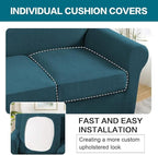 Turquoize 4 Piece Sofa Covers for 3 Cushion Couch Sofa Slipcover Soft Couch - Image 5