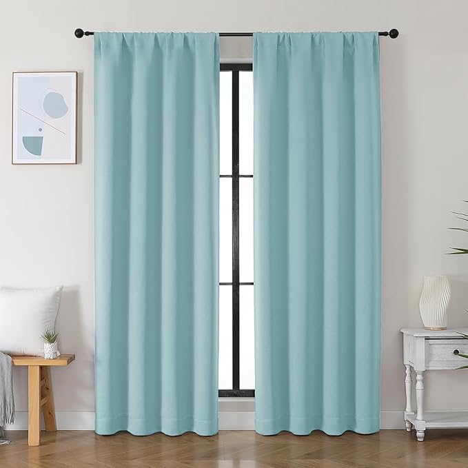 Simplebrand Ava Aqua Blackout Curtains by Simplebrand