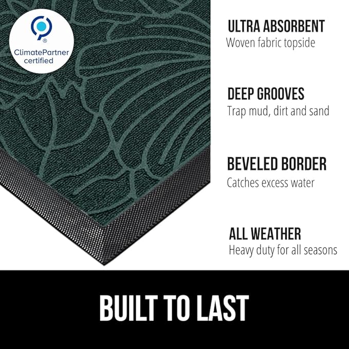 GORILLA GRIP 100% Waterproof All-Season WeatherMAX Doormat, US Designed Natural - Image 3