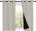 NICETOWN Natural 100% Blackout Curtains 45 inches Long, 2 Thick Layers by NICETOWN