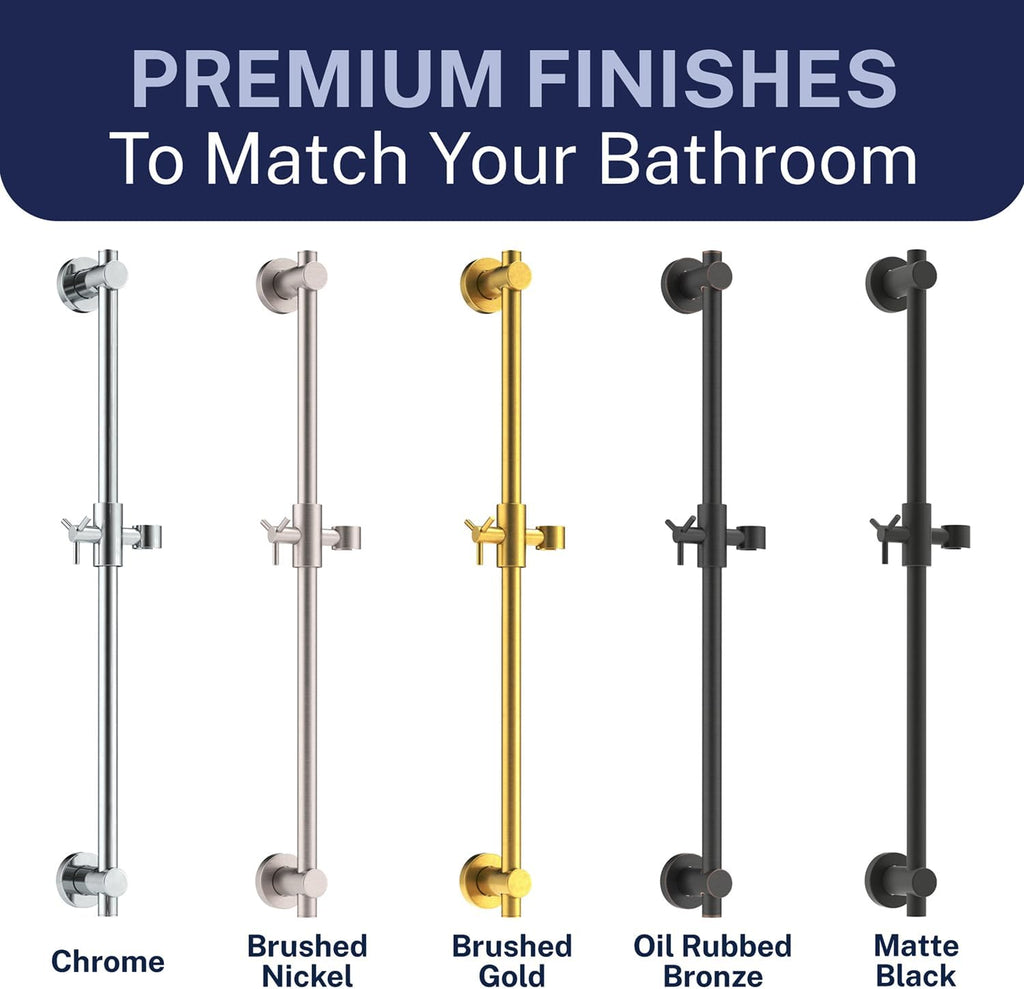 HammerHead Metal Shower Slide Bar Universal Adjustable Height, 27.5 Inch
