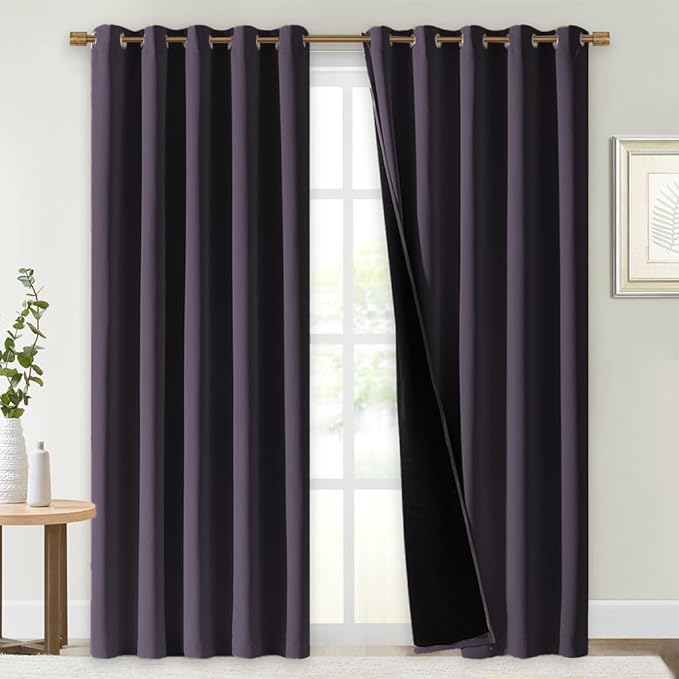NICETOWN 100% Blackout Window Curtain Panels, Cold and Full Light Blocking by NICETOWN