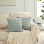 Fancy Homi 4 Packs Grey Blue Decorative Throw Pillow Covers 22x22 Inch - Image 6