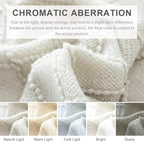 BOURINA Beige Throw Blanket 60x80 Inches Throw Textured Solid Soft Sofa Throw - Image 7