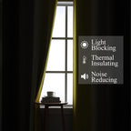 Estelar Textiler Brown and Yellow Blackout Curtains - Image 3
