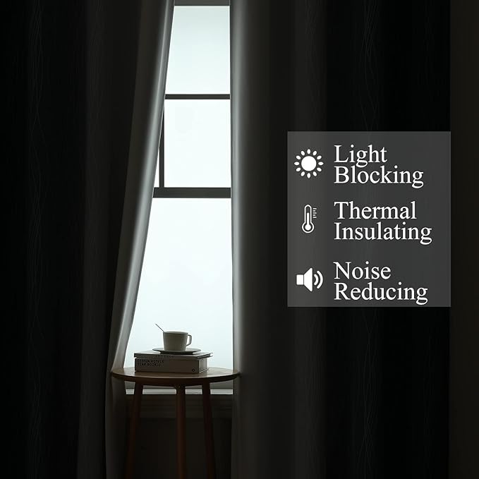 Estelar Textiler Blackout Curtains 90 Inches Long 2 Panels, Light Blocking - Image 3