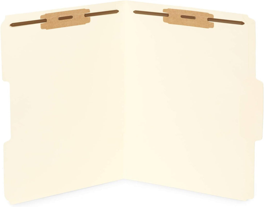 Blue Summit Supplies 50 Assorted Fastener File Folders, Letter, 2 Prong