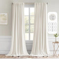 MIULEE Ivory Back Tab Blackout Curtains 108 Inch Long 2 Panels Set by MIULEE