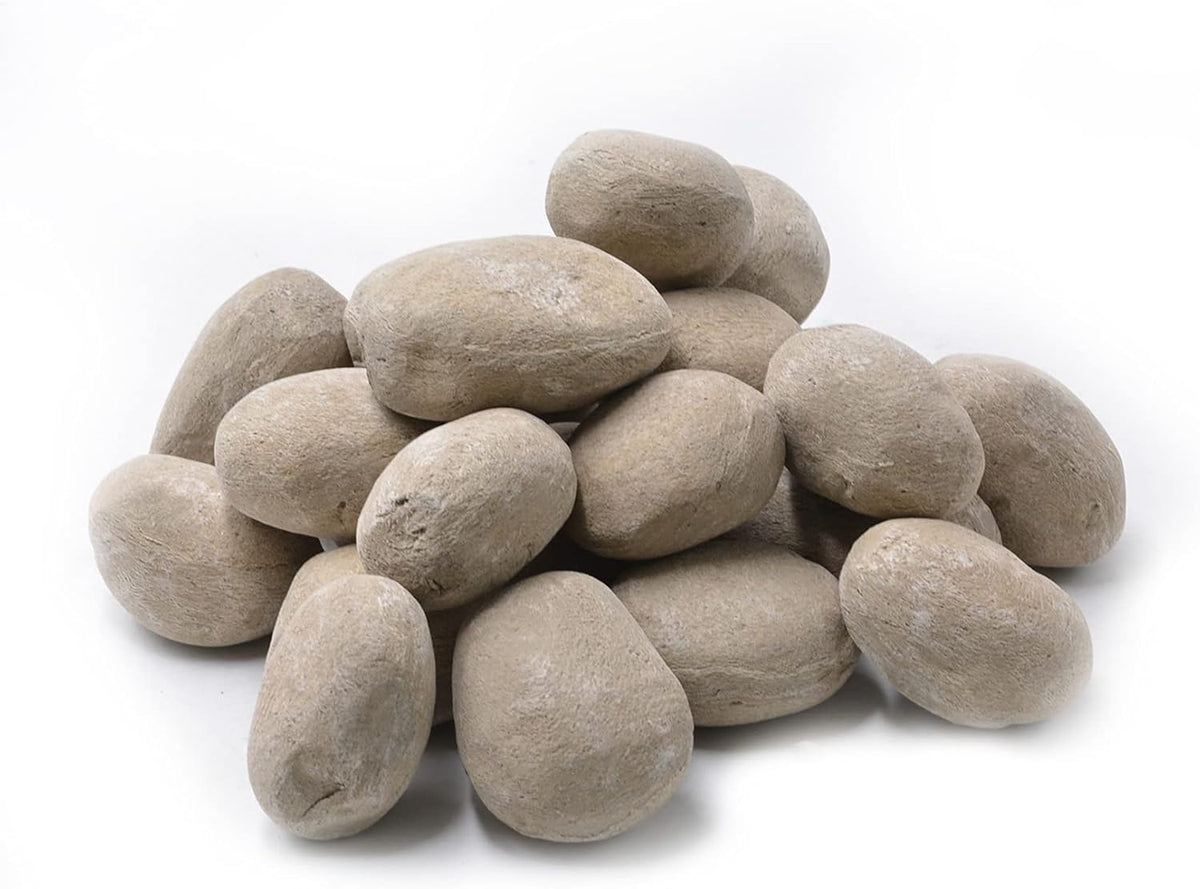 Stanbroil 24pcs Lightweight Ceramic Fiber Pebble Stones for Fire Pit, Black